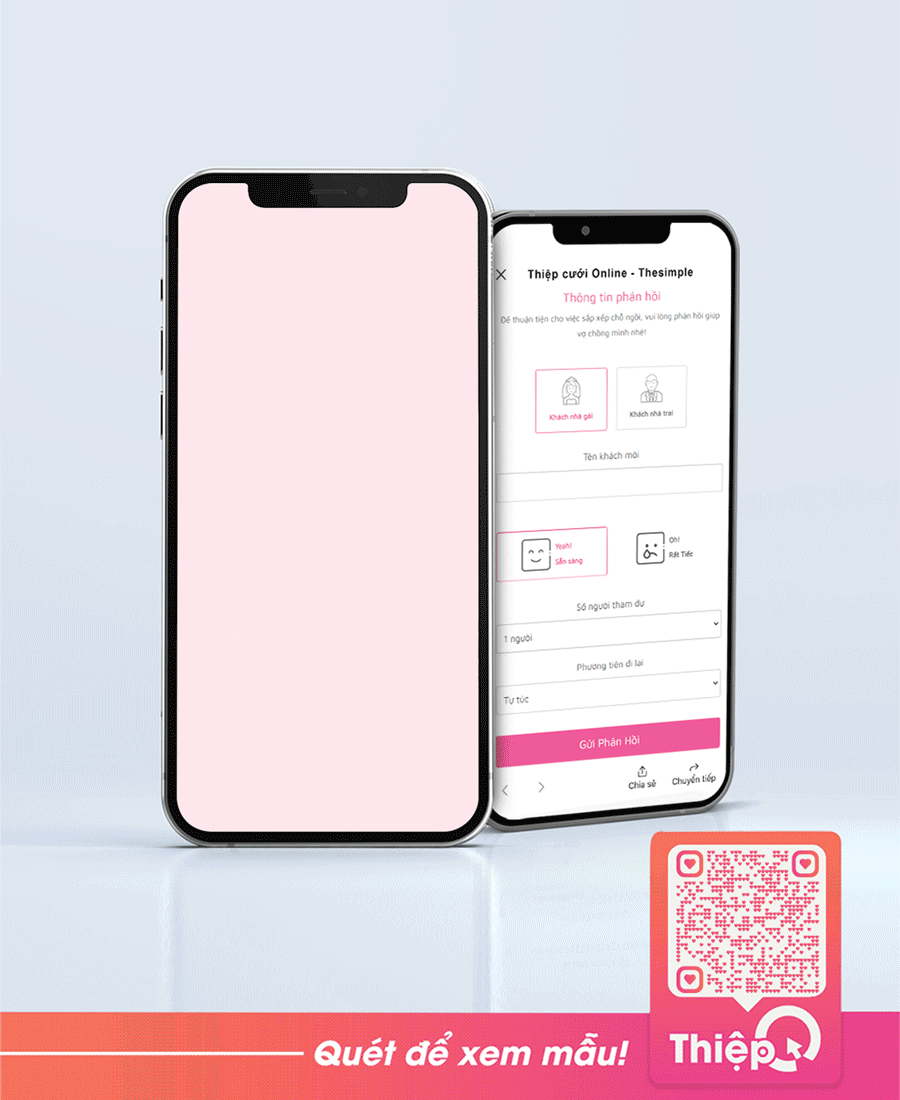 Thiệp cưới Online - Cherry Blossom - Mini Wedding Website with RSVP, Digital Wedding Invitation