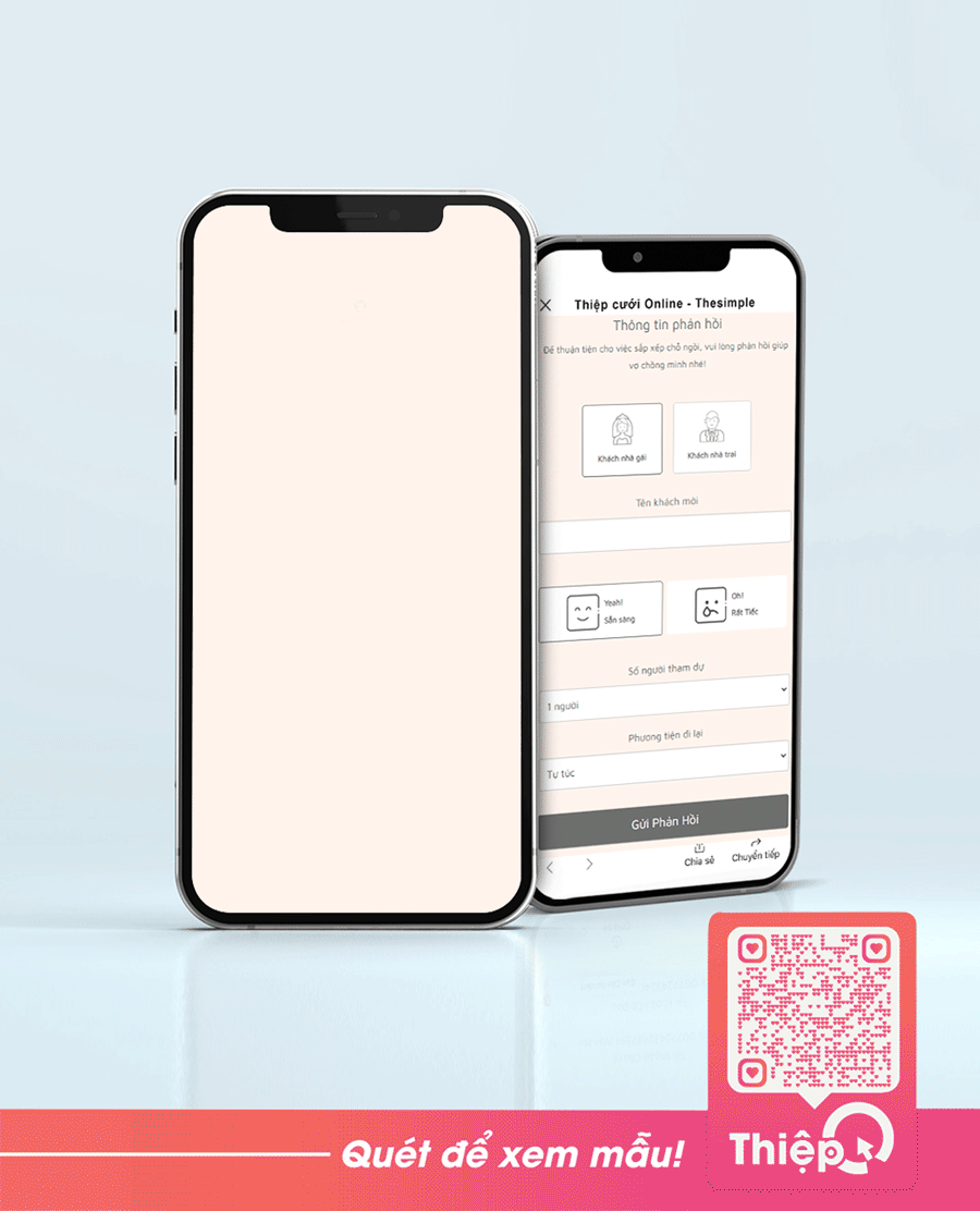 Thiệp cưới Online - Morden & Minimal - Mini Wedding Website with RSVP, Digital Wedding Invitation