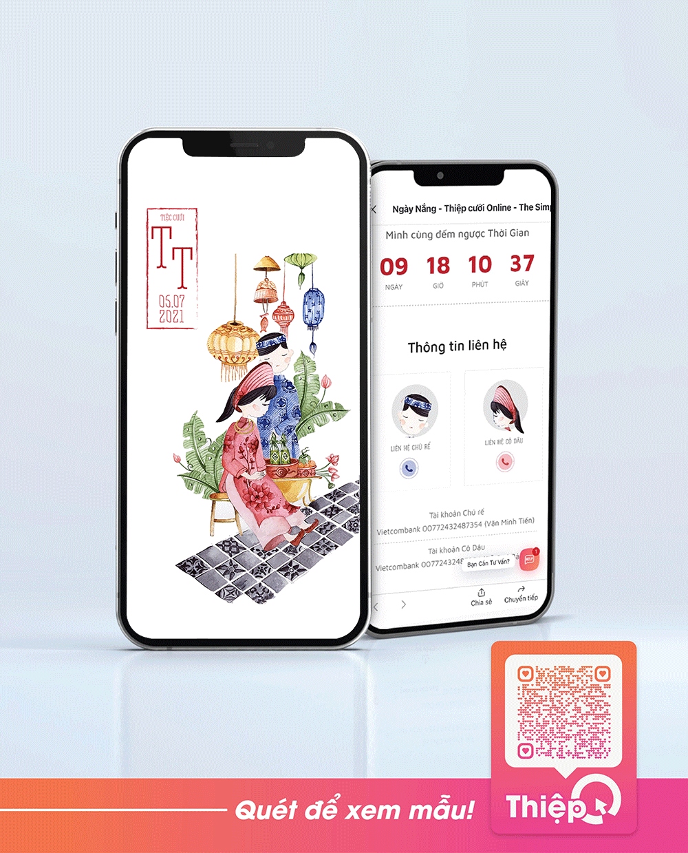 Thiệp cưới Online - Ngày Nắng - Mini Wedding Website with RSVP, Digital Wedding Invitation