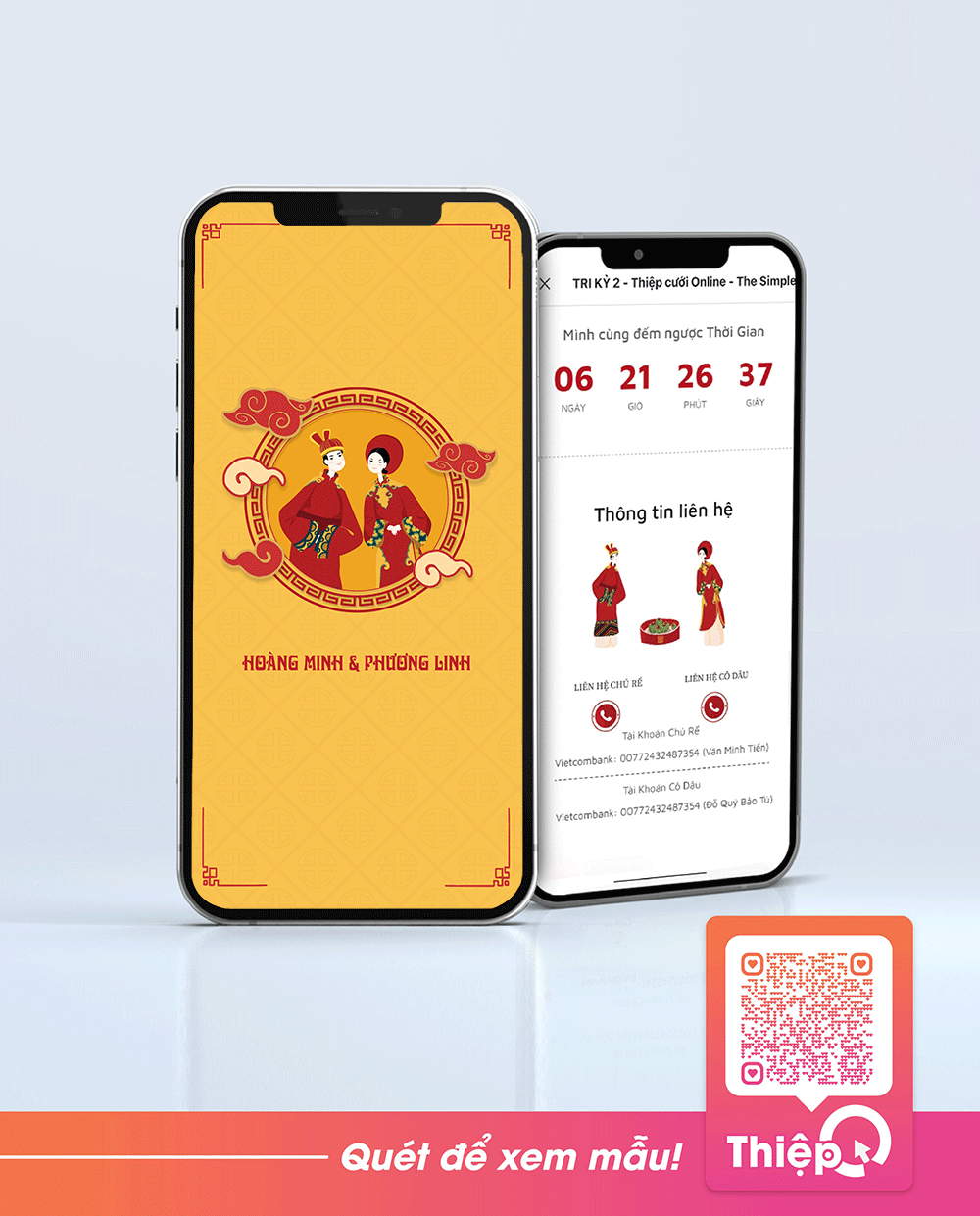 Thiệp cưới Online - Tri Kỷ 2 - Mini Wedding Website with RSVP, Digital Wedding Invitation