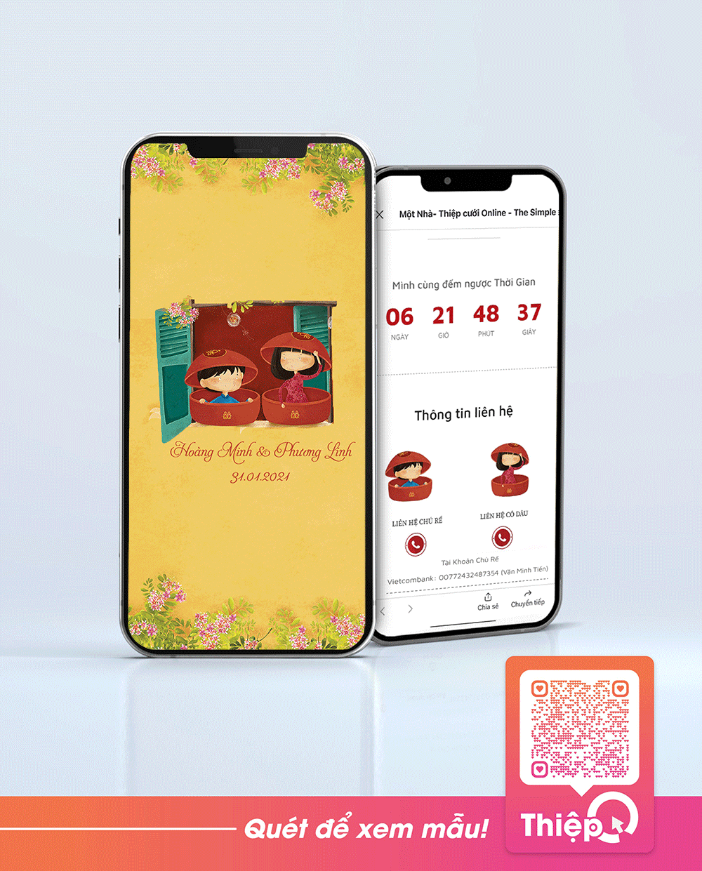 Thiệp cưới Online - Một Nhà - Mini Wedding Website with RSVP, Digital Wedding Invitation