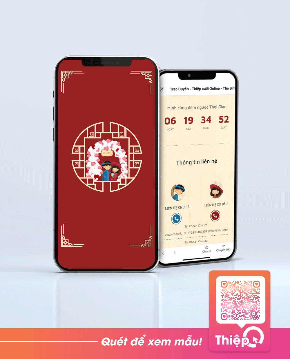 Thiệp cưới Online - Trao Duyên - Mini Wedding Website with RSVP, Digital Wedding Invitation