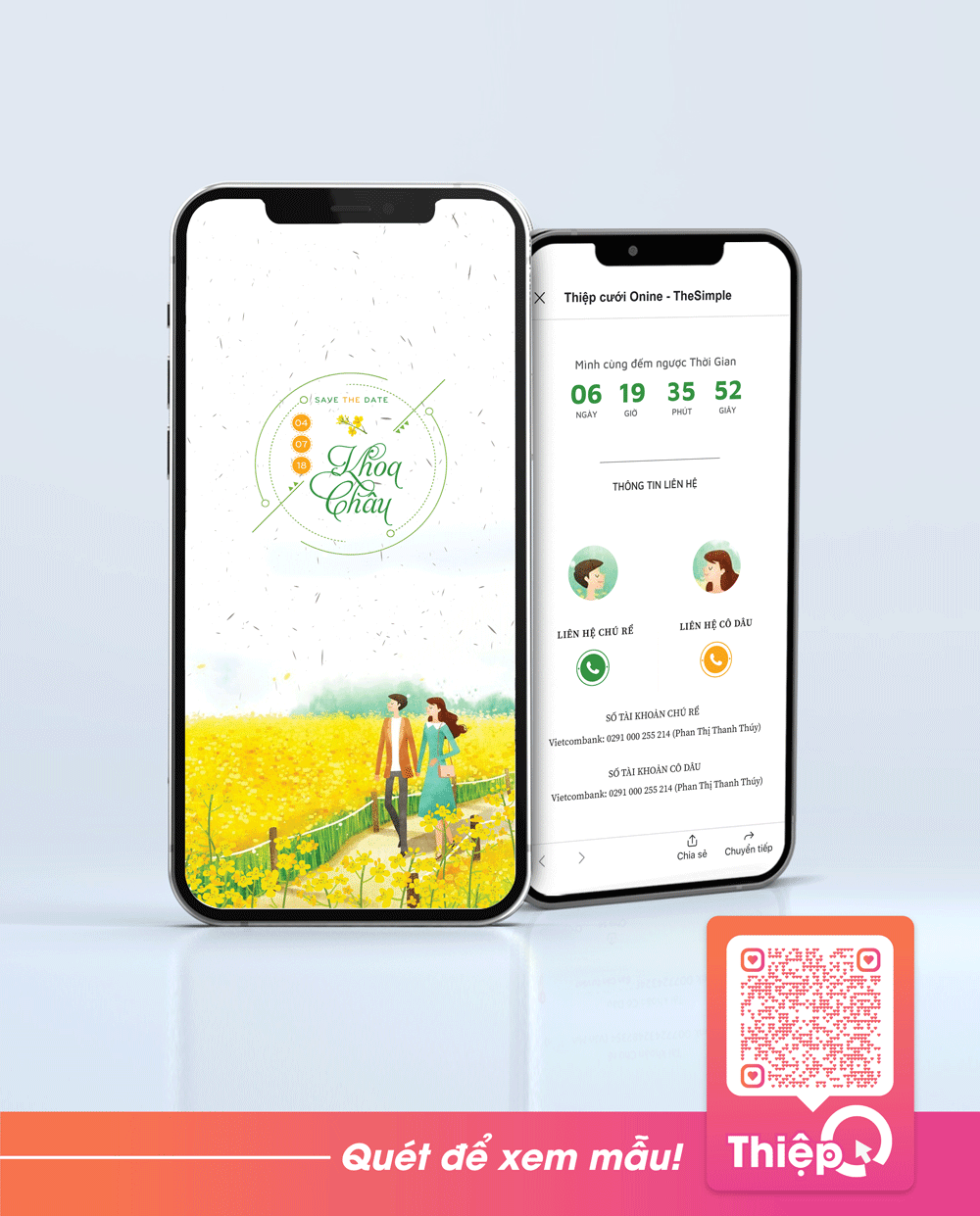 Thiệp cưới Online - Con Đường Tình Yêu - Mini Wedding Website with RSVP, Digital Wedding Invitation
