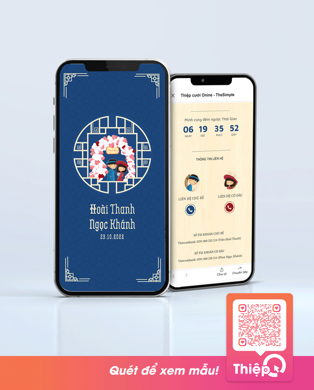 Thiệp cưới Online - Gắn Kết - Mini Wedding Website with RSVP, Digital Wedding Invitation