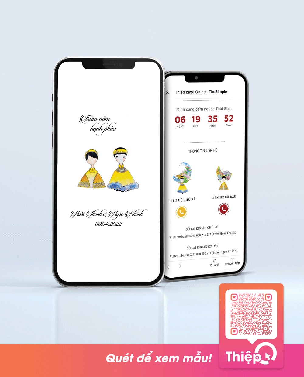 在线请柬 - Tình Chàng Ý Thiếp (黄) - RSVP迷你婚礼网站，数字婚礼邀请函