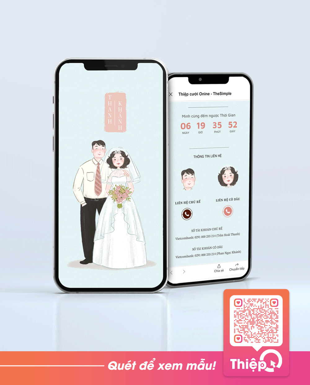在线请柬 - 爱的印记 - 迷你婚礼网站，带RSVP，数字婚礼邀请函