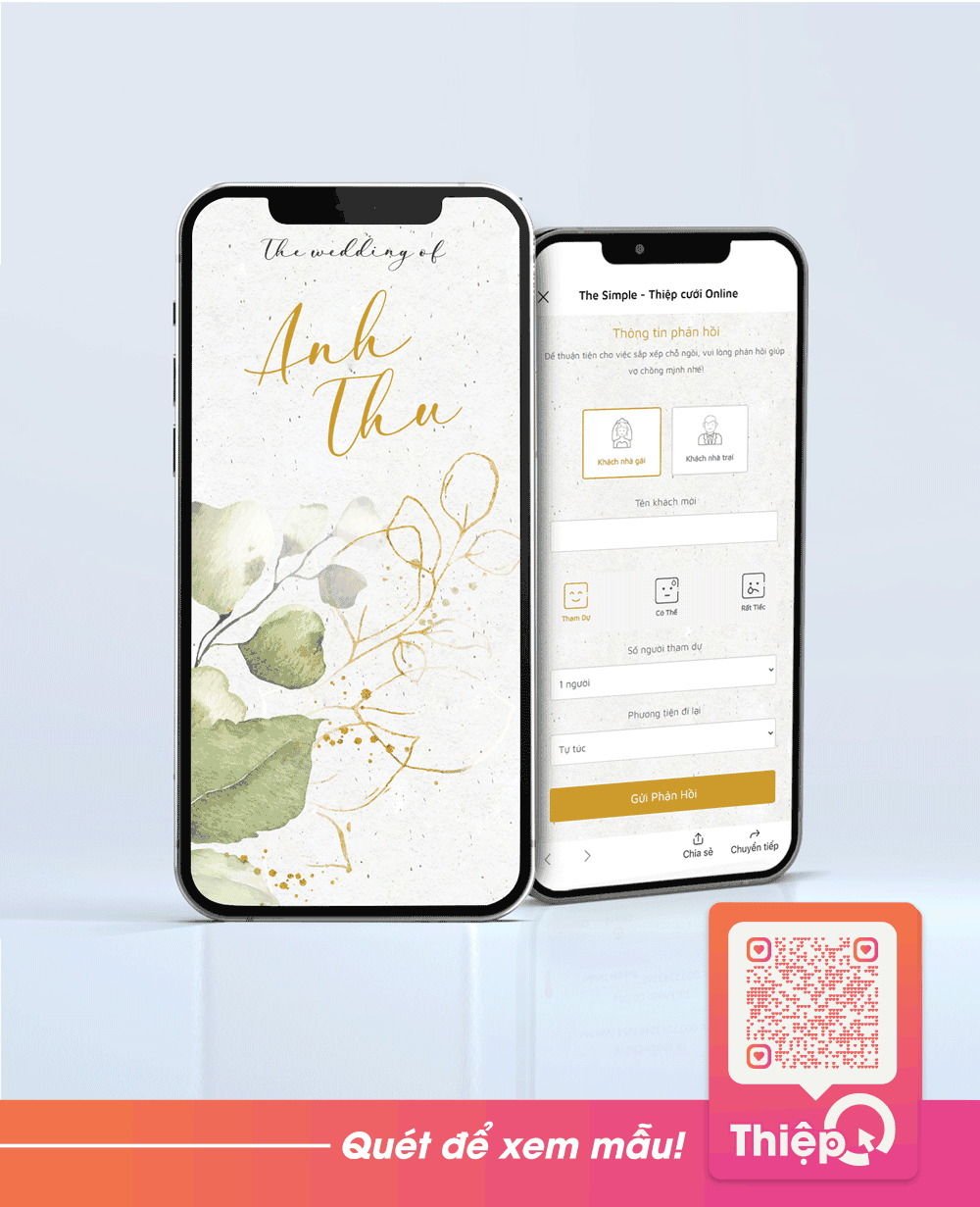 Thiệp cưới Online - An Nhiên - Mini Wedding Website with RSVP, Digital Wedding Invitation