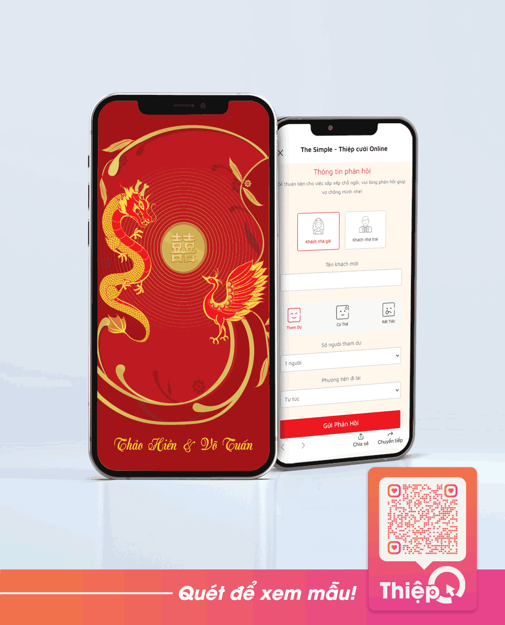 Thiệp cưới Online - Long Phi Phượng Vũ - Mini Wedding Website with RSVP, Digital Wedding Invitation